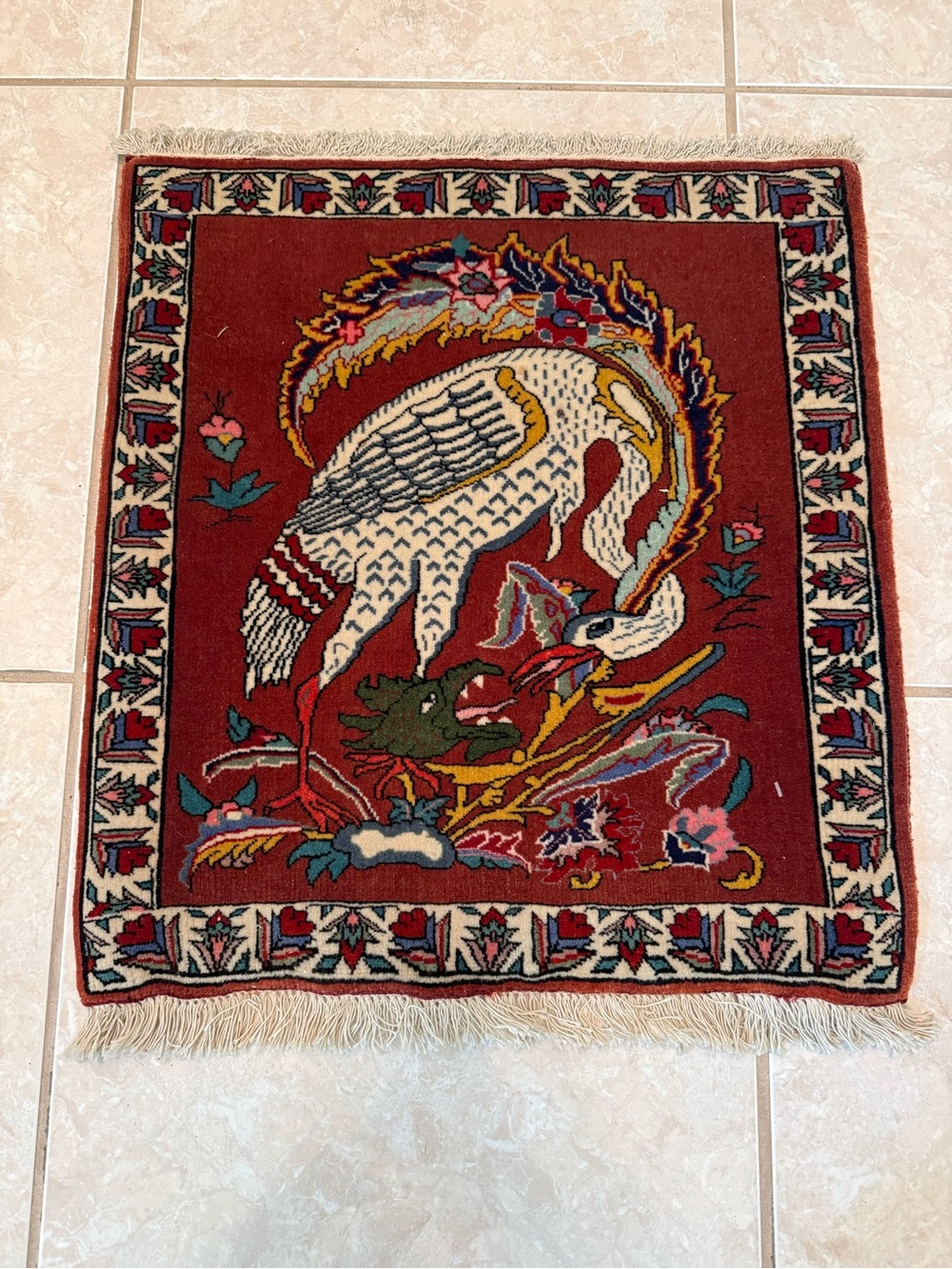 Vintage Persian Bijar Tapestry Rug | 2’ x 1’9”